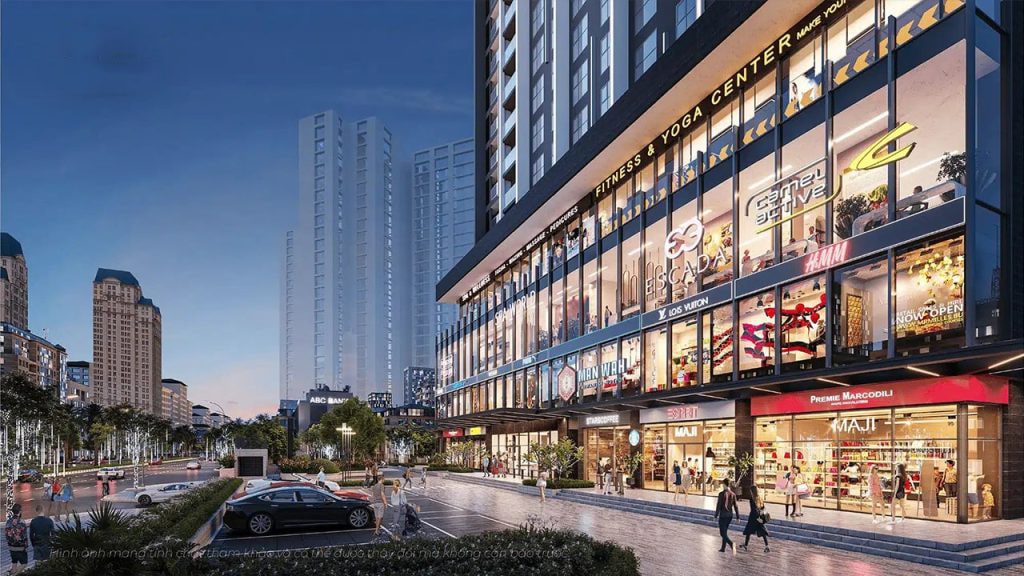 Shop thương mại 3 tầng với siêu thị, nhà hàng và các cửa hàng tiện ích