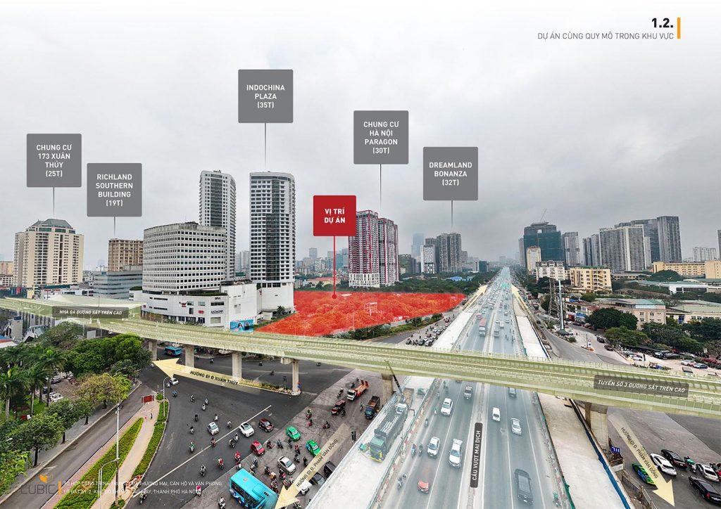 Vị trí dự án Sunshine Grand City nằm tại mặt đường Xuân Thủy, cạnh tuyến đường sắt đô thị số 3 và bao quanh bởi các tòa nhà lớn như Indochina Plaza, Paragon, Dreamland Bonanza.